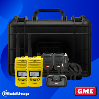 GME TX6165TP 5 Watt IP67 UHF CB Handheld Radio Twin Pack - Yellow