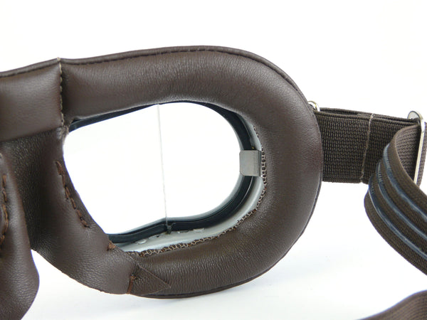 Halcyon Mark 9 Vintage Goggles - Brown Leather Goggles by Halcyon | Downunder Pilot Shop