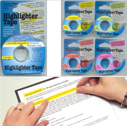 Highlighter Tape Yellow-Highlighter Tape-Downunder Pilot Shop