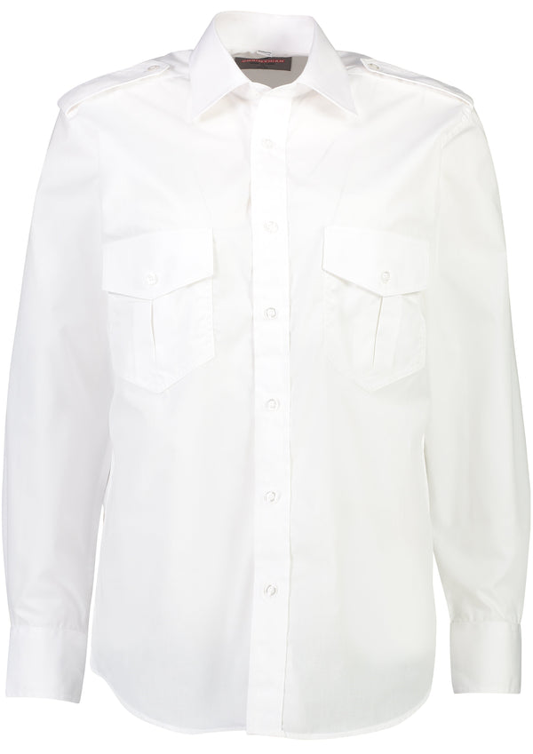 Mens Long Sleeve Pilot Dress Shirt White-Corinthian-Downunder Pilot Shop