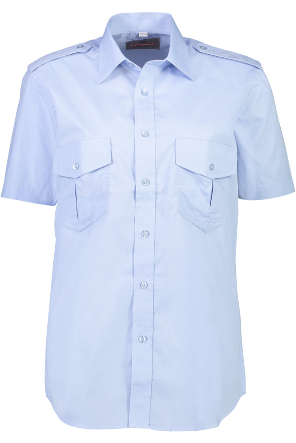 Mens Short Sleeve Pilot Dress Shirt Blue-Corinthian-Downunder Pilot Shop