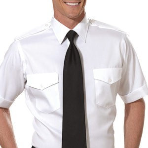 Mens Short Sleeve Pilot Dress Shirt White-Corinthian-Downunder Pilot Shop