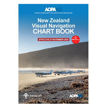 Livre de cartes de navigation visuelle AOPA de Nouvelle-Zélande 2023/24
