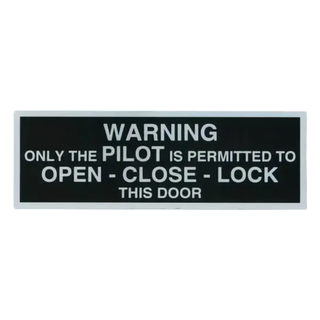 Only The Pilot Door Placard