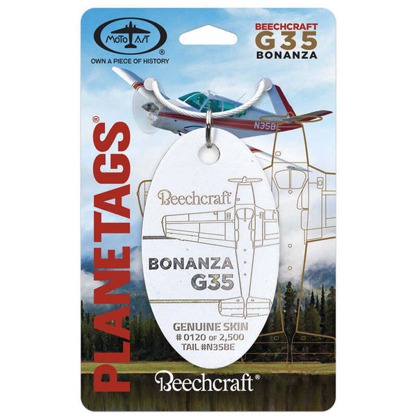 Planetag Beechcraft Bonanza G35 N35BE Keychains by Planetags | Downunder Pilot Shop