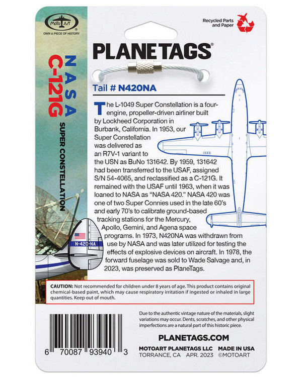 Planetag C121G Super Constellation N420NA Keychains by Planetags | Downunder Pilot Shop