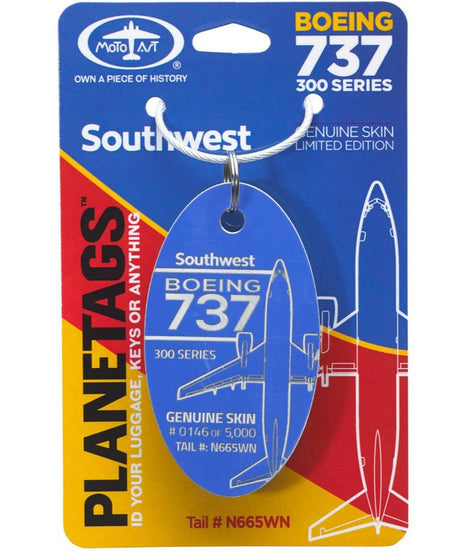 Planetag B737-300, Southwest Keychains by Planetags | Downunder Pilot Shop