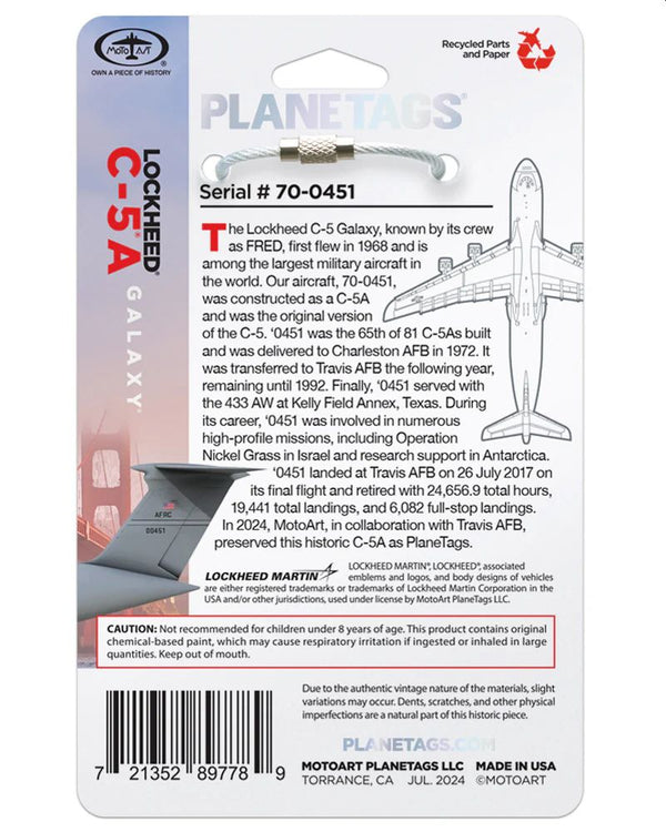 PlaneTags C-5A Galaxy 70-0451