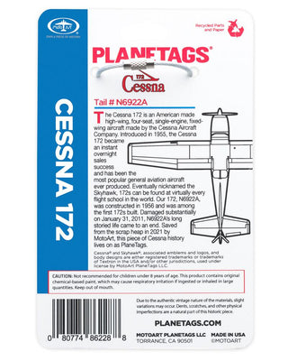 Planetag Cessna 172 - N6922A White Keychains by Planetags | Downunder Pilot Shop