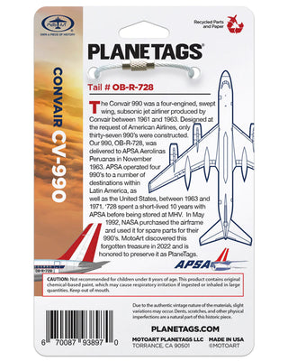 Planetag Convair CV-990 - OB-R-728 Keychains by Planetags | Downunder Pilot Shop