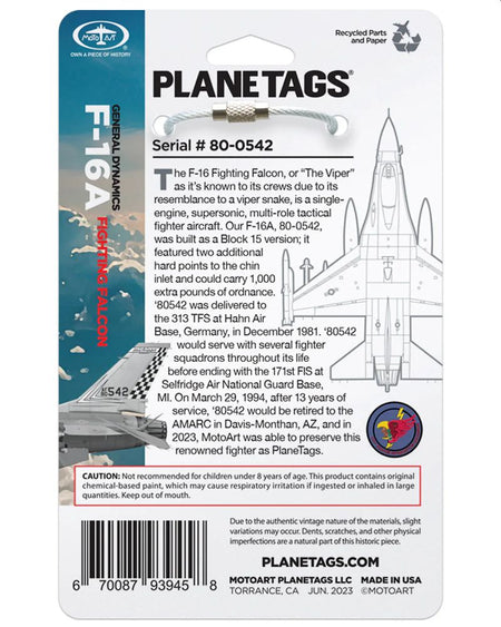 PlaneTags F-16A 80-0542