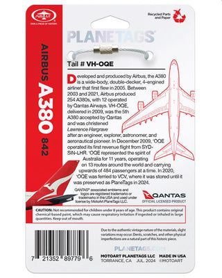 PlaneTags Qantas A380 VH-OQE
