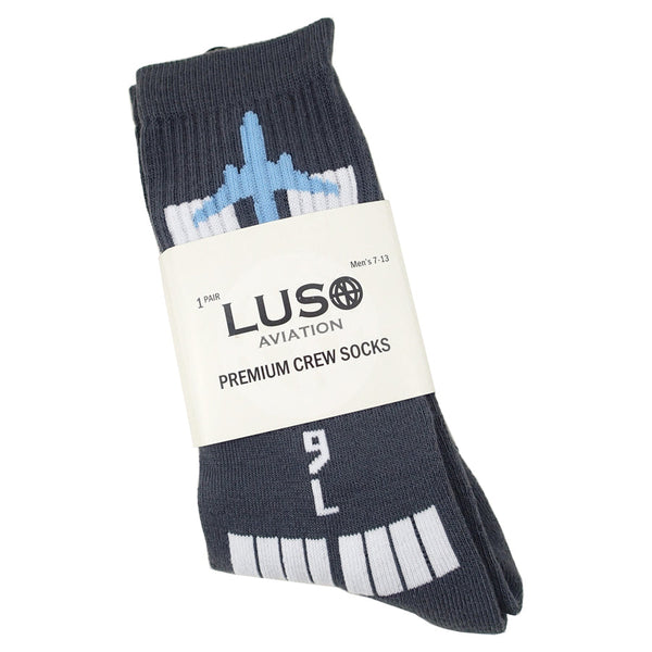Premium Crew Socks - Runway Design Socks by Luso Aviation | Downunder Pilot Shop
