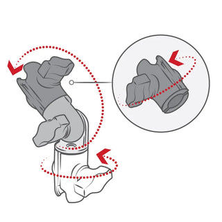 RAM Composite Double Socket Swivel & Ratchet Arm for 1" Ball Bases