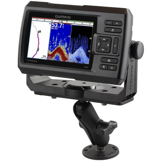 RAM Double Socket Arm and 6.25" x 2" Rectangle Base and Round Base With 1" Ball Marine Mounts by RAM Mount | Downunder Pilot Shop
