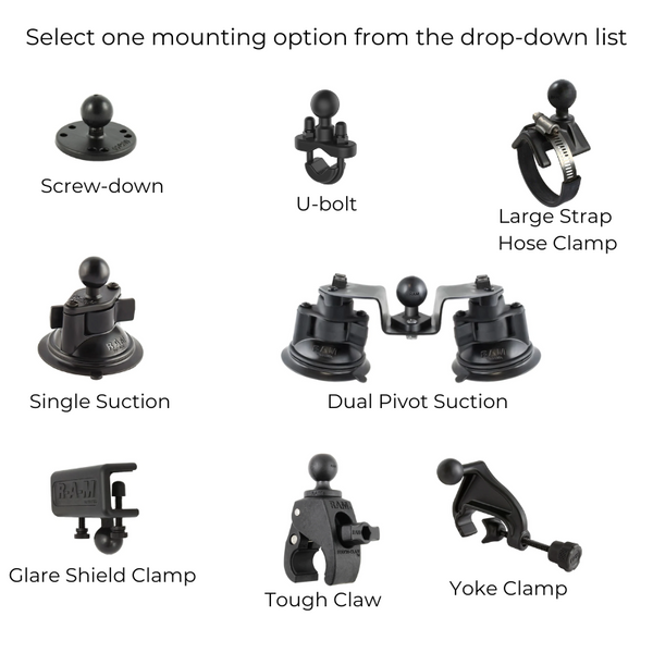 RAM EZ-Roll'r Holder for iPad 6th Gen, Air 1-2 & Pro 9.7 with Mounting Options Mounts by RAM Mount | Downunder Pilot Shop