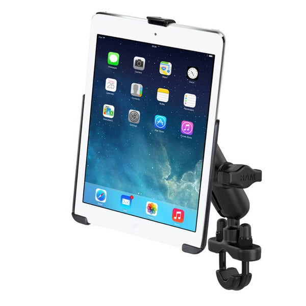 RAM EZ-Roll'r Holder for iPad 6th Gen, Air 1-2 & Pro 9.7 with Mounting Options With Handlebar U-Bolt Clamp Mounts by RAM Mount | Downunder Pilot Shop