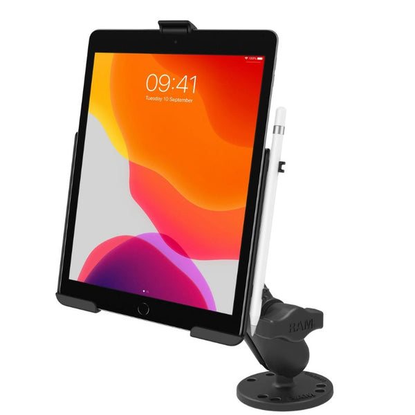 RAM EZ-Roll'r Holder for iPad 7th, 8th & 9th Gen with Mounting Options With Screw-Down Base Mounts by RAM Mount | Downunder Pilot Shop