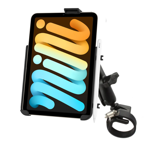 RAM EZ-Roll'r Holder for iPad Mini 6 with Mounting Options With Large Strap Hose Clamp Mounts by RAM Mount | Downunder Pilot Shop