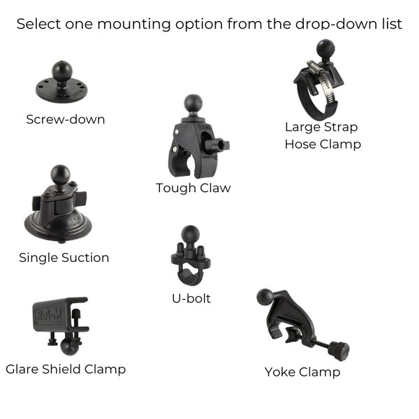 RAM Form-Fit Holder for iPhone 13, 13 Pro, 14, 14 Pro, 15 & 16 With Mounting Options