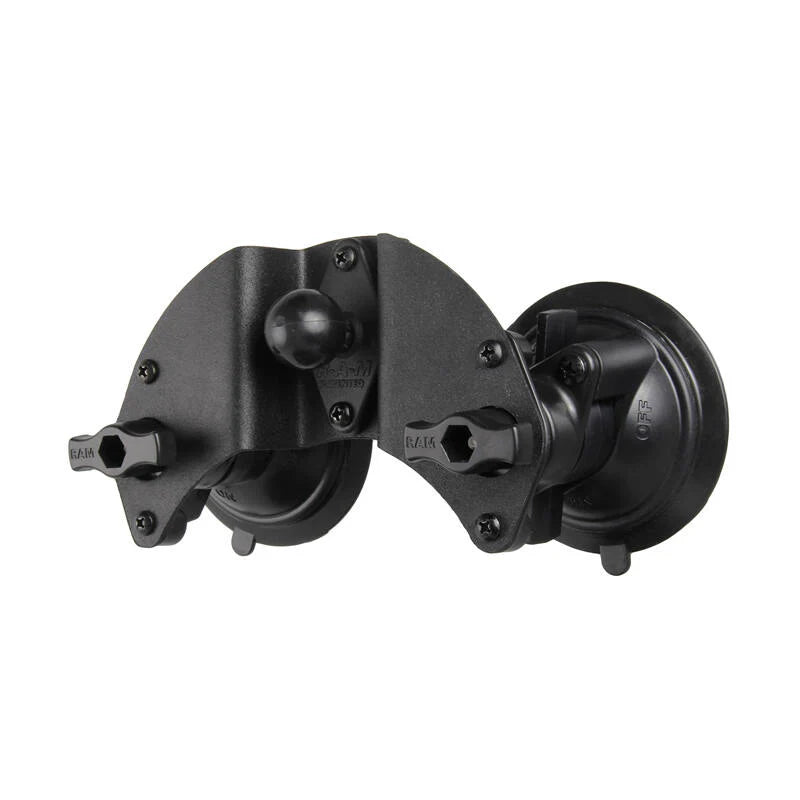 Base de ventosa de doble pivote RAM Twist-Lock con bola de 1"