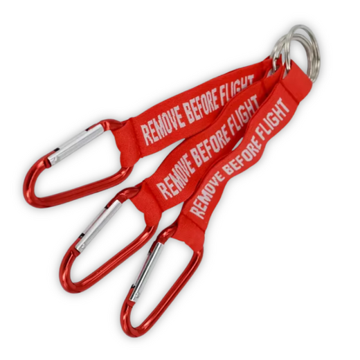 Remove Before Flight Keychain with Carabiner