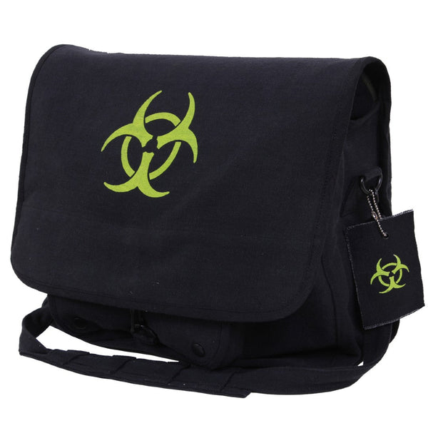 Rothco Bio-hazard Vintage Canvas Messenger Bag - Black Shoulder Bags by Rothco | Downunder Pilot Shop