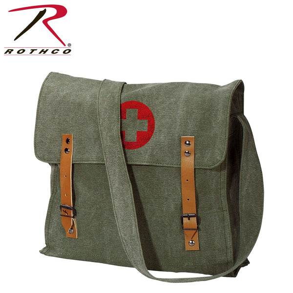 Rothco Vintage Medic Canvas Bag With Cross - Olive Drab Shoulder Bags by Rothco | Downunder Pilot Shop