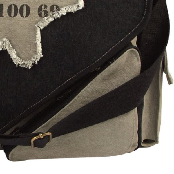 Rothco Vintage Messenger Canvas Imprinted Map Bag - Black Shoulder Bags by Rothco | Downunder Pilot Shop