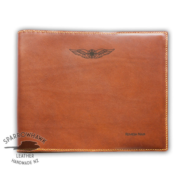 Sparrowhawk Pilot's Logbook Cover - Brown Aniline Leather-Sparrowhawk-Downunder Pilot Shop