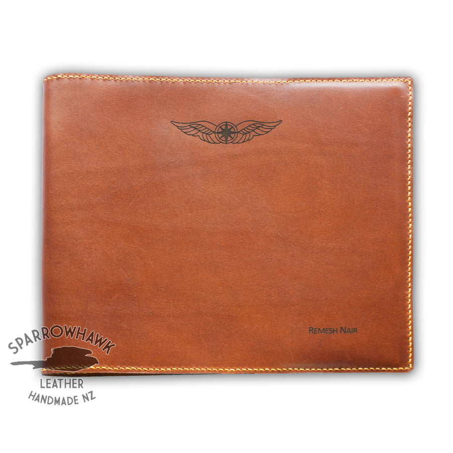 Sparrowhawk Pilot's Logbook Cover - Brown Aniline Leather-Sparrowhawk-Downunder Pilot Shop