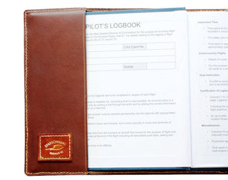Sparrowhawk Pilot's Logbook Cover - Brown Aniline Leather-Sparrowhawk-Downunder Pilot Shop