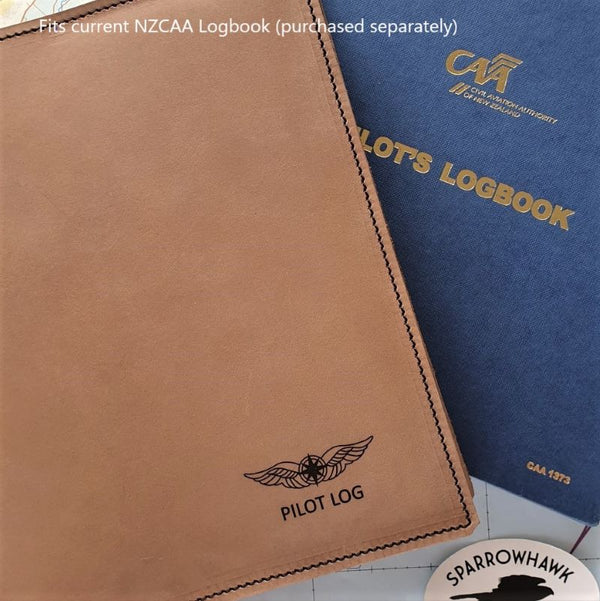 Sparrowhawk Pilots Nubuck Leather Logbook Cover Log Book Covers by Sparrowhawk | Downunder Pilot Shop