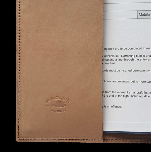 Sparrowhawk Pilots Nubuck Leather Logbook Cover Log Book Covers by Sparrowhawk | Downunder Pilot Shop