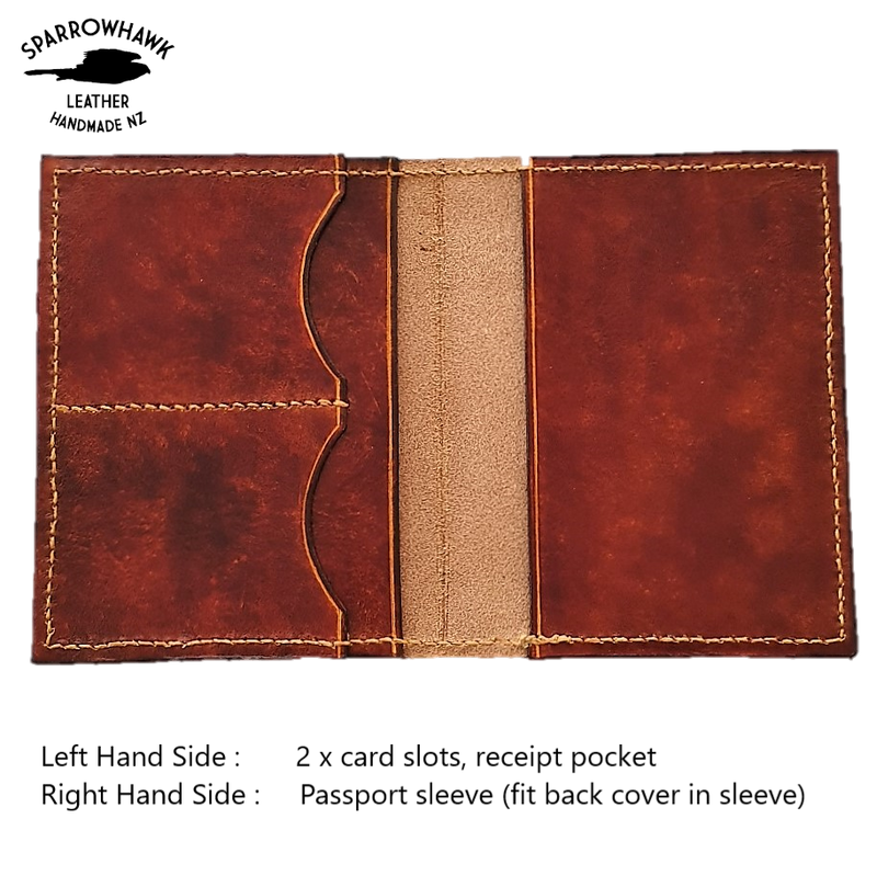 Sparrowhawk Premium Passport & Card Wallet- Hand Dyed with Embossed Initials Wallets & Licence Holders by Sparrowhawk | Downunder Pilot Shop