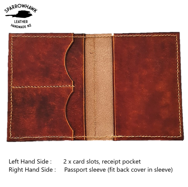 Sparrowhawk Premium Passport & Card Wallet- Hand Dyed with Embossed Initials Wallets & Licence Holders by Sparrowhawk | Downunder Pilot Shop