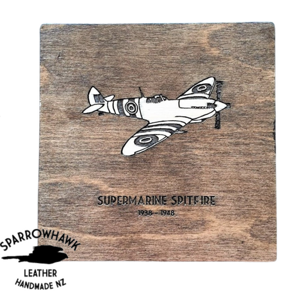 Sparrowhawk Spitfire Wall Plaque - Ash Plywood, Handmade in NZ Smoke Ash by Sparrowhawk | Downunder Pilot Shop