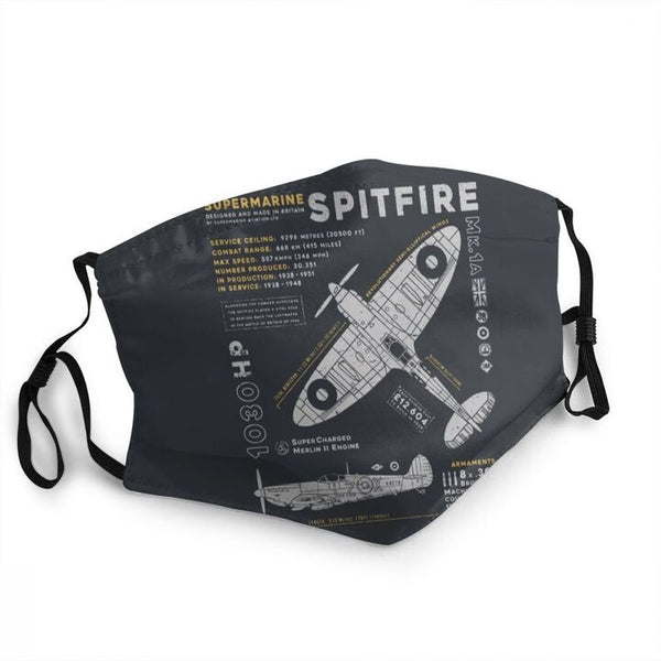 Spitfire Face Mask Face Masks by ABC | Downunder Pilot Shop