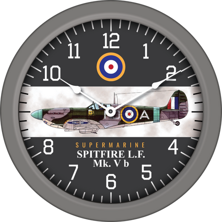 14" WWII Aircraft Wall Clock - Spitfire LF Mk Vb Clocks by Trintec | Downunder Pilot Shop