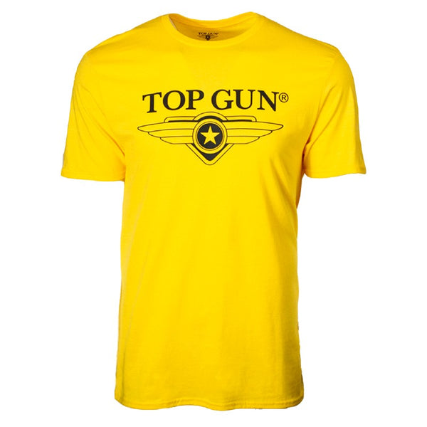 TOP GUN 3D Logo T-Shirt - Yellow - Size Small Only T-Shirts by TOP GUN | Downunder Pilot Shop
