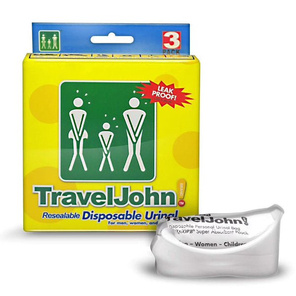 TravelJohn Resealable Disposable Urinal - 3 Pack Motion Sickness Aids by TravelJohn | Downunder Pilot Shop