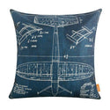 Vintage Blueprint Aircraft Cushion Cover Novelty by ABC | Downunder Pilot Shop