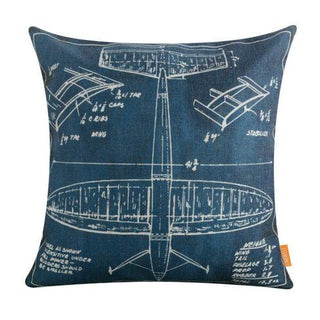 Vintage Blueprint Aircraft Cushion Cover Novelty by ABC | Downunder Pilot Shop