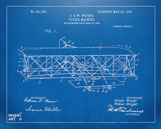 Vintage Blueprint Poster - O. & W. Wright Flying Machine-ABC-Downunder Pilot Shop
