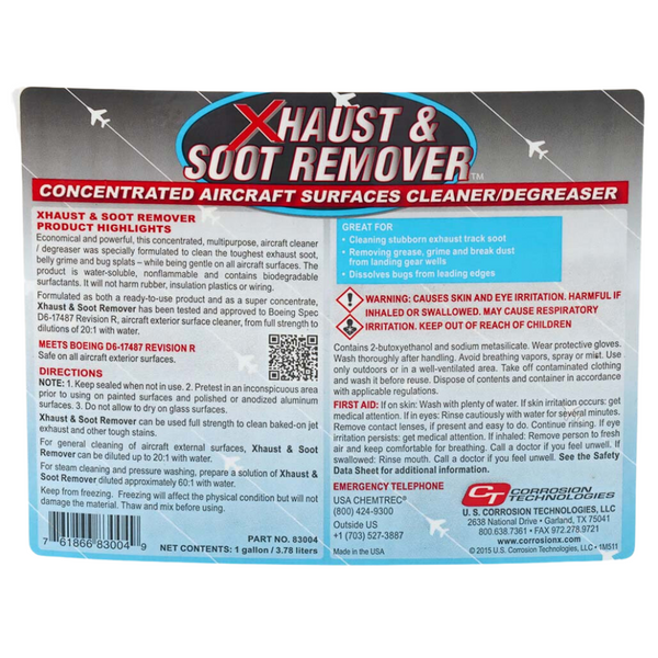 Xhaust and Soot Remover - 1 Gallon Aircraft Care by Corrosion Technologies | Downunder Pilot Shop