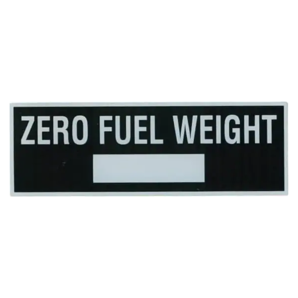 Zero Fuel Weight Placard