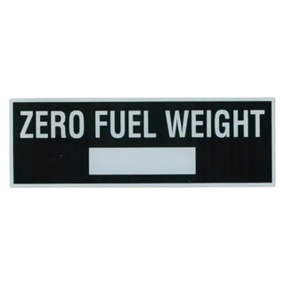 Zero Fuel Weight Placard